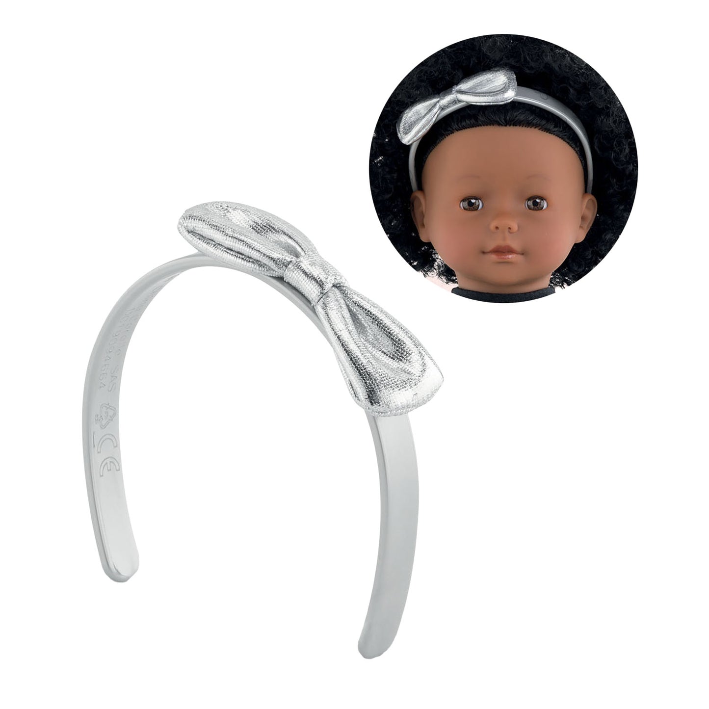 Corolle Ma haarband met strik zilver, 36cm