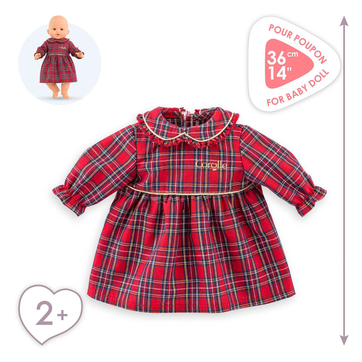 Corolle holidays jurk voor babypop, 36cm