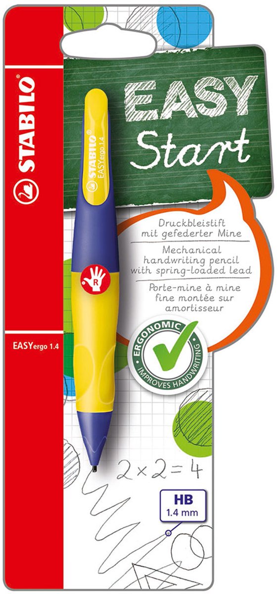 STABILO easyergo 1.4 - ergonomisch vulpotlood - rechtshandig - neon geel