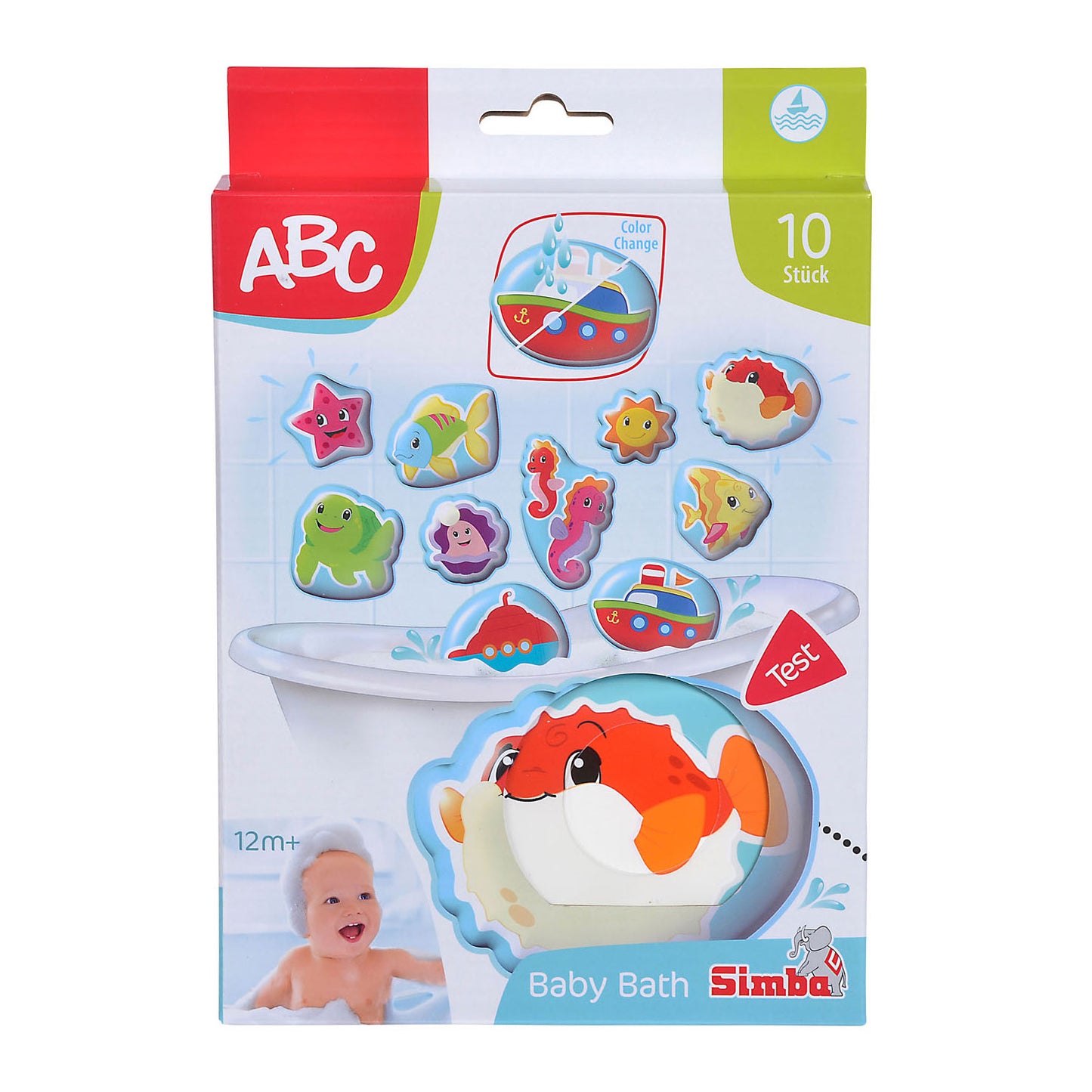 ABC magische badspeelgoed zeedieren, 10dlg.