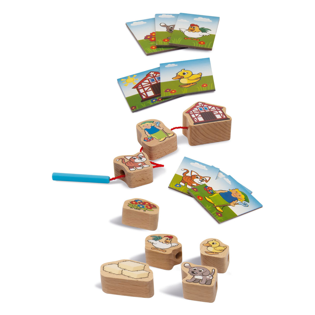 Janod Eichhorn houten rijgspel, 13dlg.