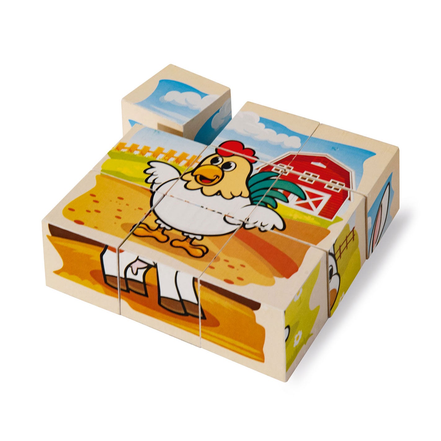 Eichhorn houten blokpuzzel boerderij
