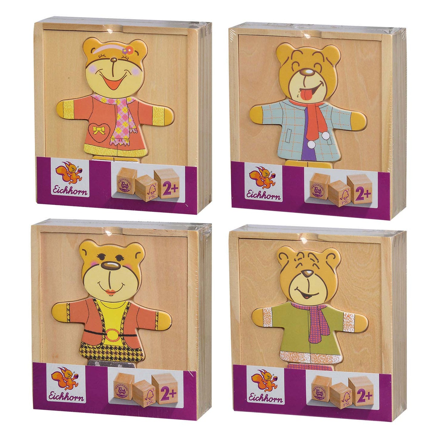 Eichhorn houten puzzel beer, 20st.
