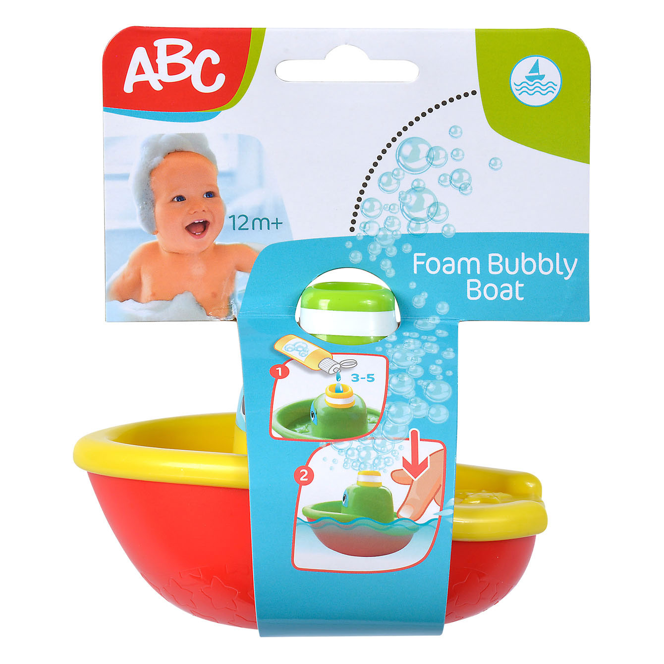 ABC Bubbel badbootje speelgoed voor in bad - kleurrijk badspeelgoed.