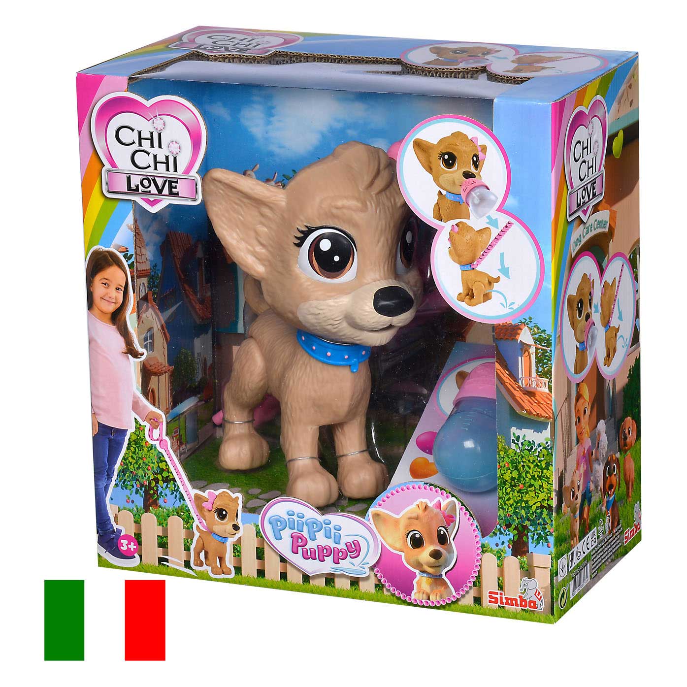 Simba Chi chi love pii pii puppy hond uitlaten met plasfunctie