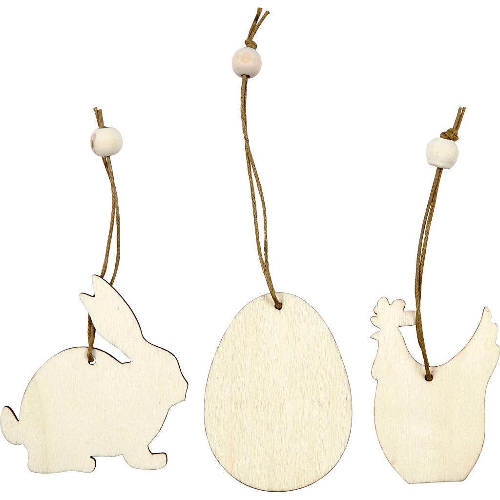 Creativ Company Https: www.cchobby.nl houten-decoraties-konijn-ei-kip-afm-6-cm-dikte-3-mm-9-stuk-1-doos