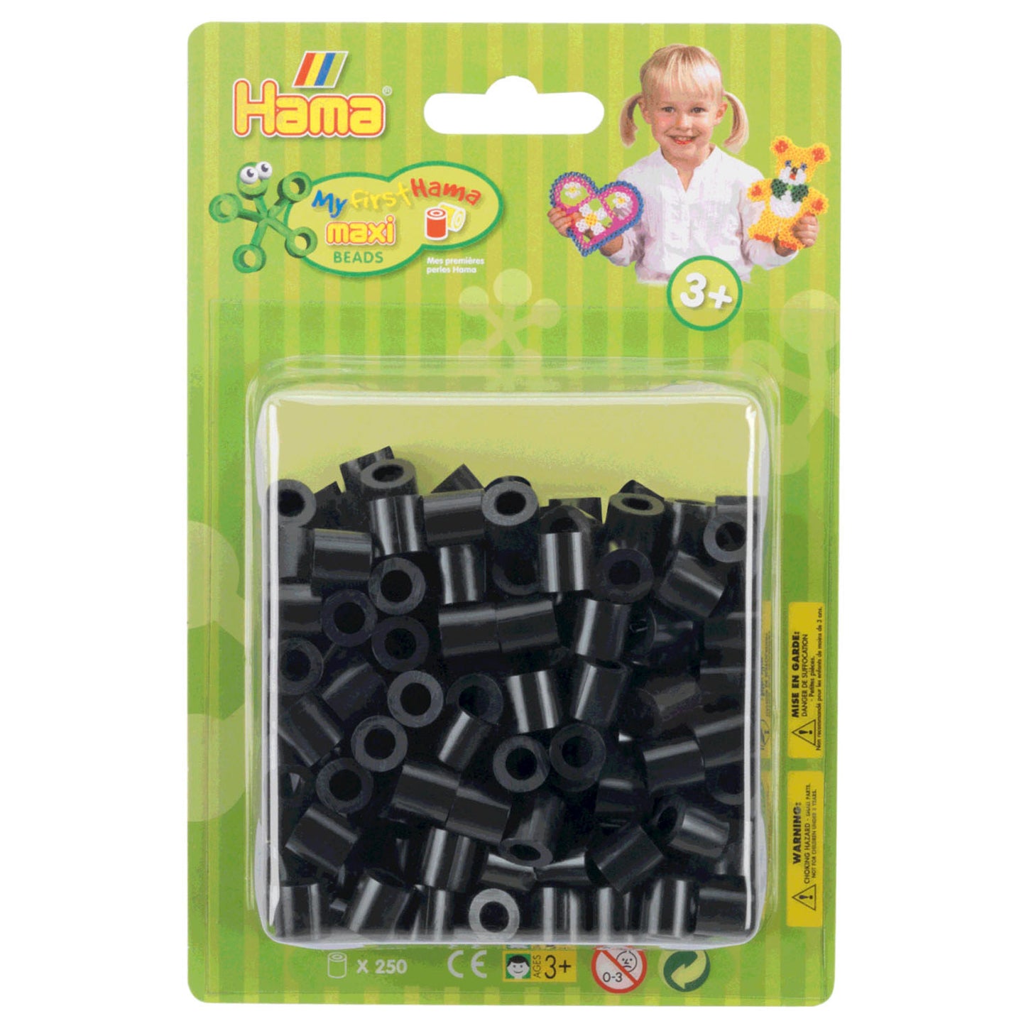 Hama maxi strijkkralen zwart, 250st.