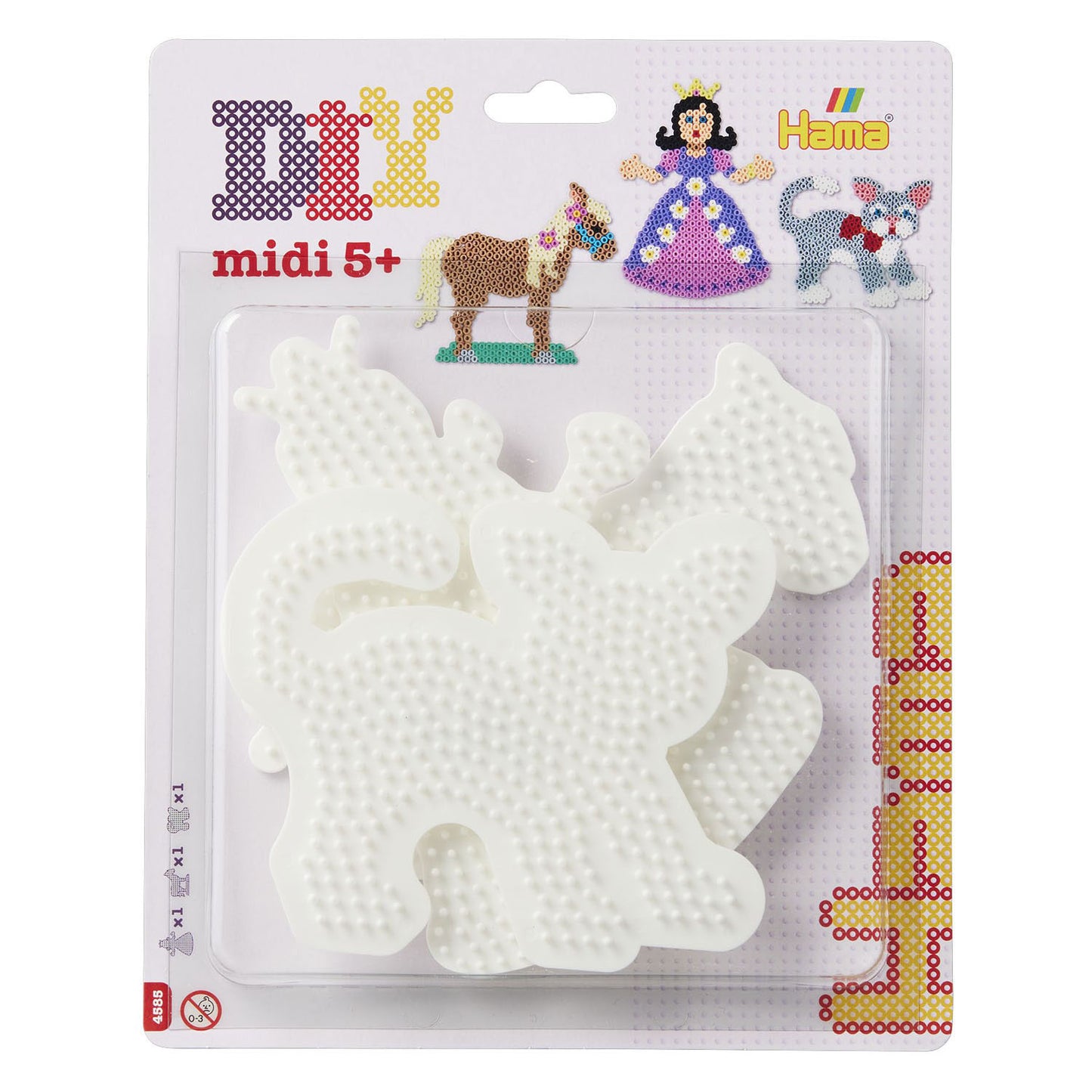 Hama midi strijkkralenbordjes - prinses, paard, kat