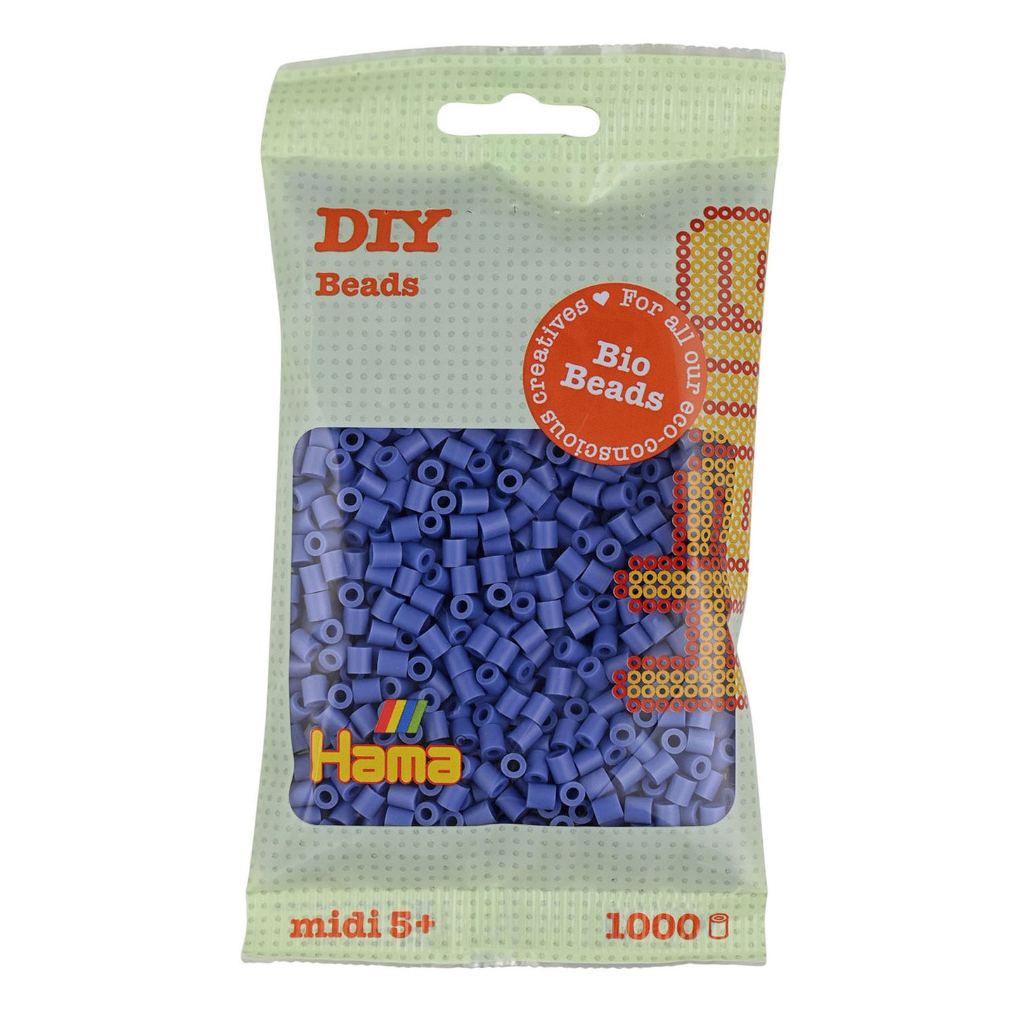 Hama midi bio strijkkralen - lavendel paars (107), 1000st.