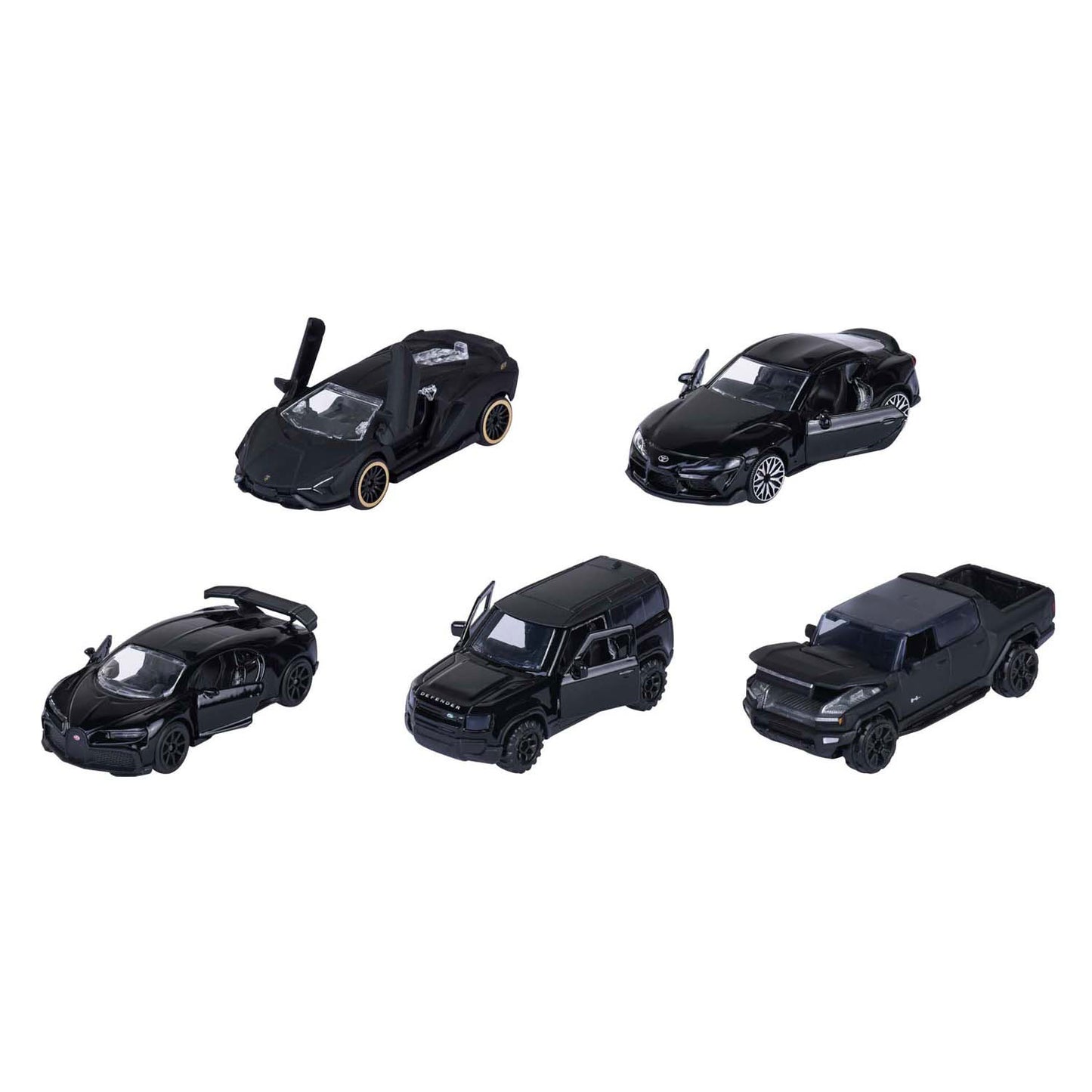 Simba Majorette black edition die-cast voertuigen, 5dlg.