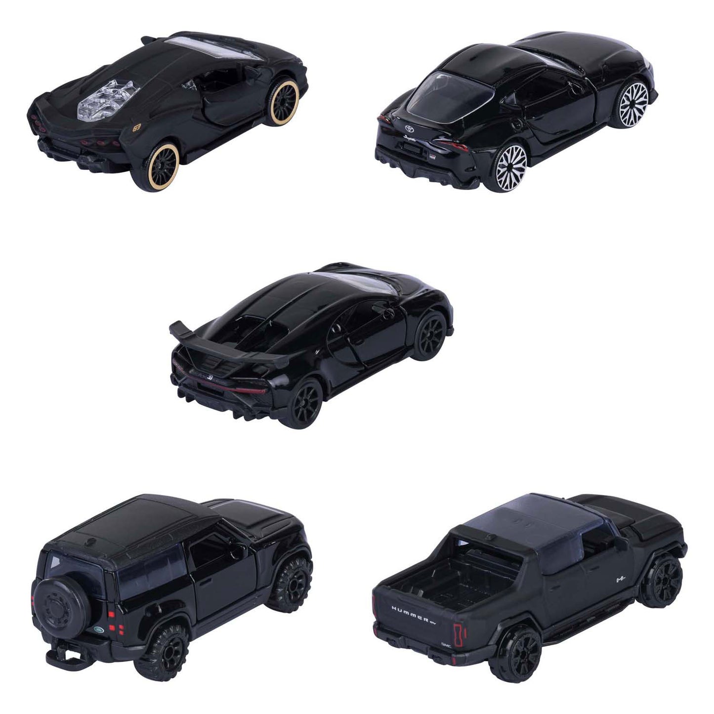 Simba Majorette black edition die-cast voertuigen, 5dlg.