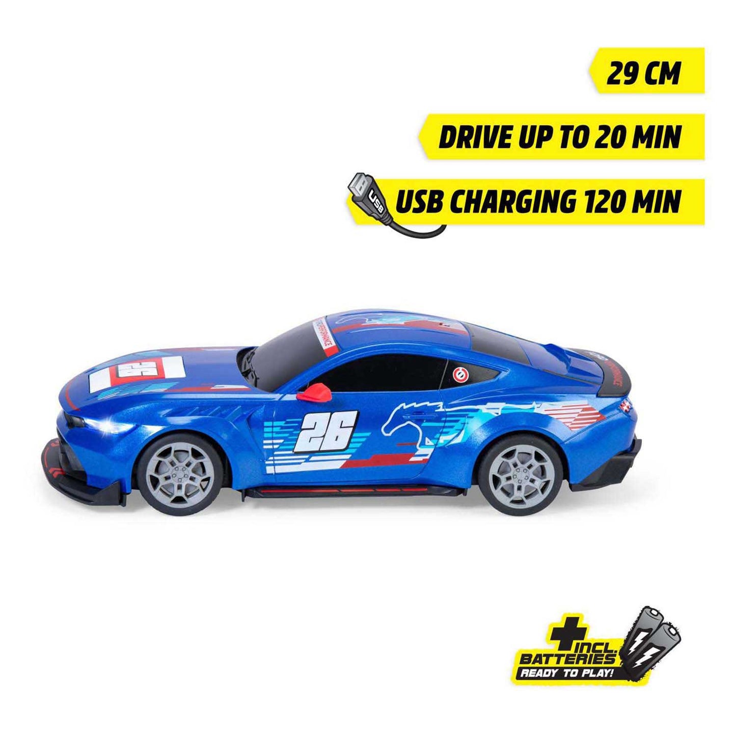 Dickie Simba toys - rc ford mustang customized, try me, rtr - 201105014