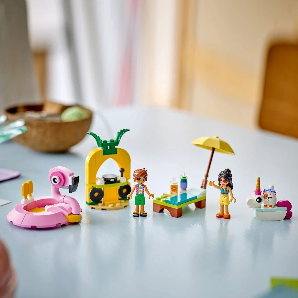 LEGO friends 42658 zwembadfeestje met flamingo en eenhoorn
