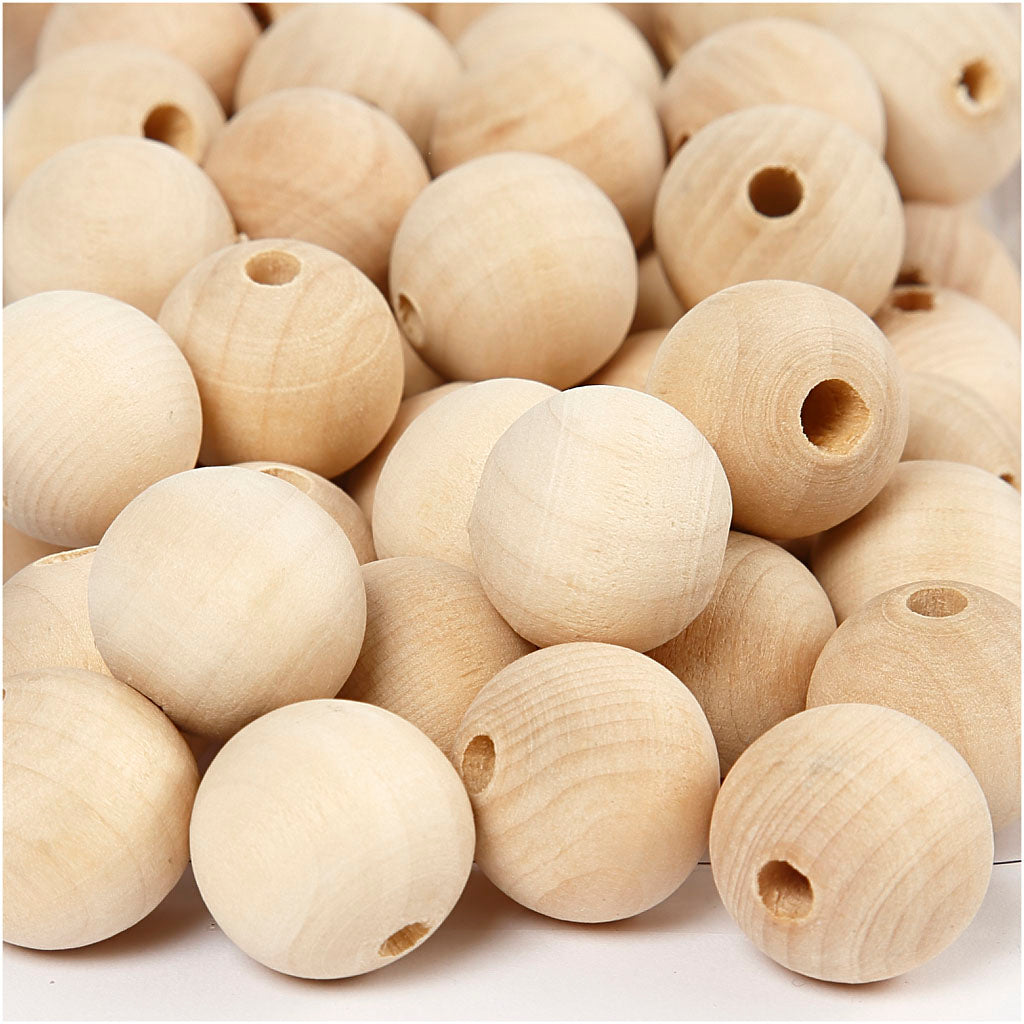 Creativ Company Https: www.cchobby.nl houten-kraal-d-20-mm-gatgrootte-4-mm-200-stuk-1-doos