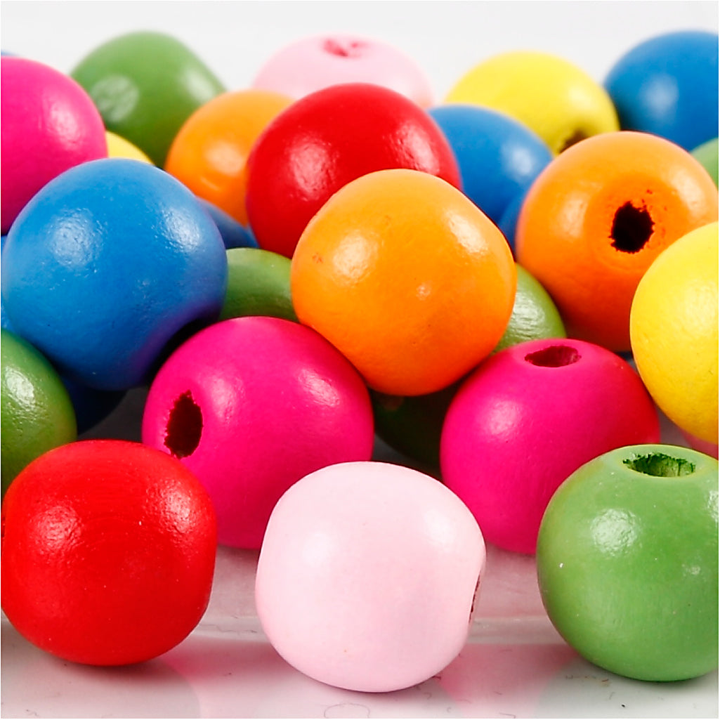Creativ Company Https: www.cchobby.nl houten-kralen-d-12-mm-gatgrootte-2-5-3-mm-ca-40-div-diverse-kleuren-22-gr-1-doos