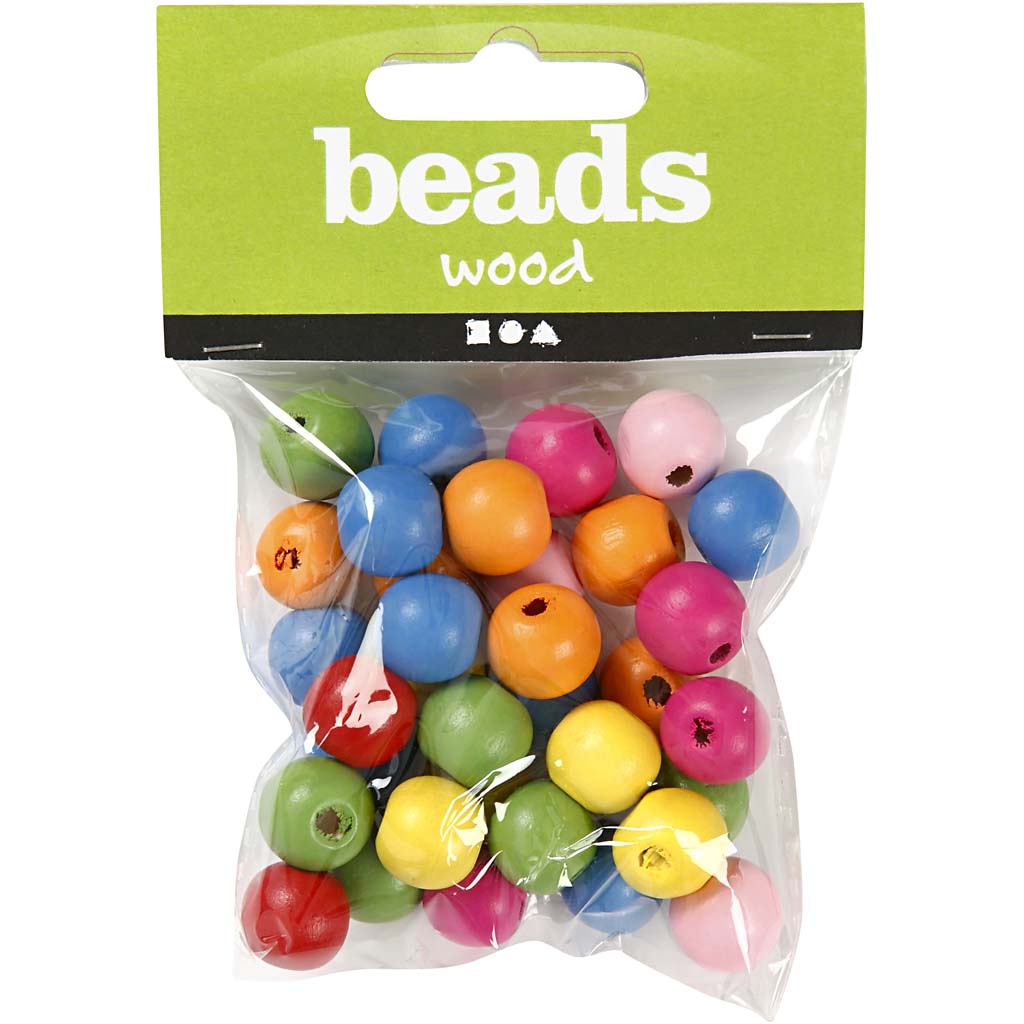 Creativ Company Https: www.cchobby.nl houten-kralen-d-12-mm-gatgrootte-2-5-3-mm-ca-40-div-diverse-kleuren-22-gr-1-doos