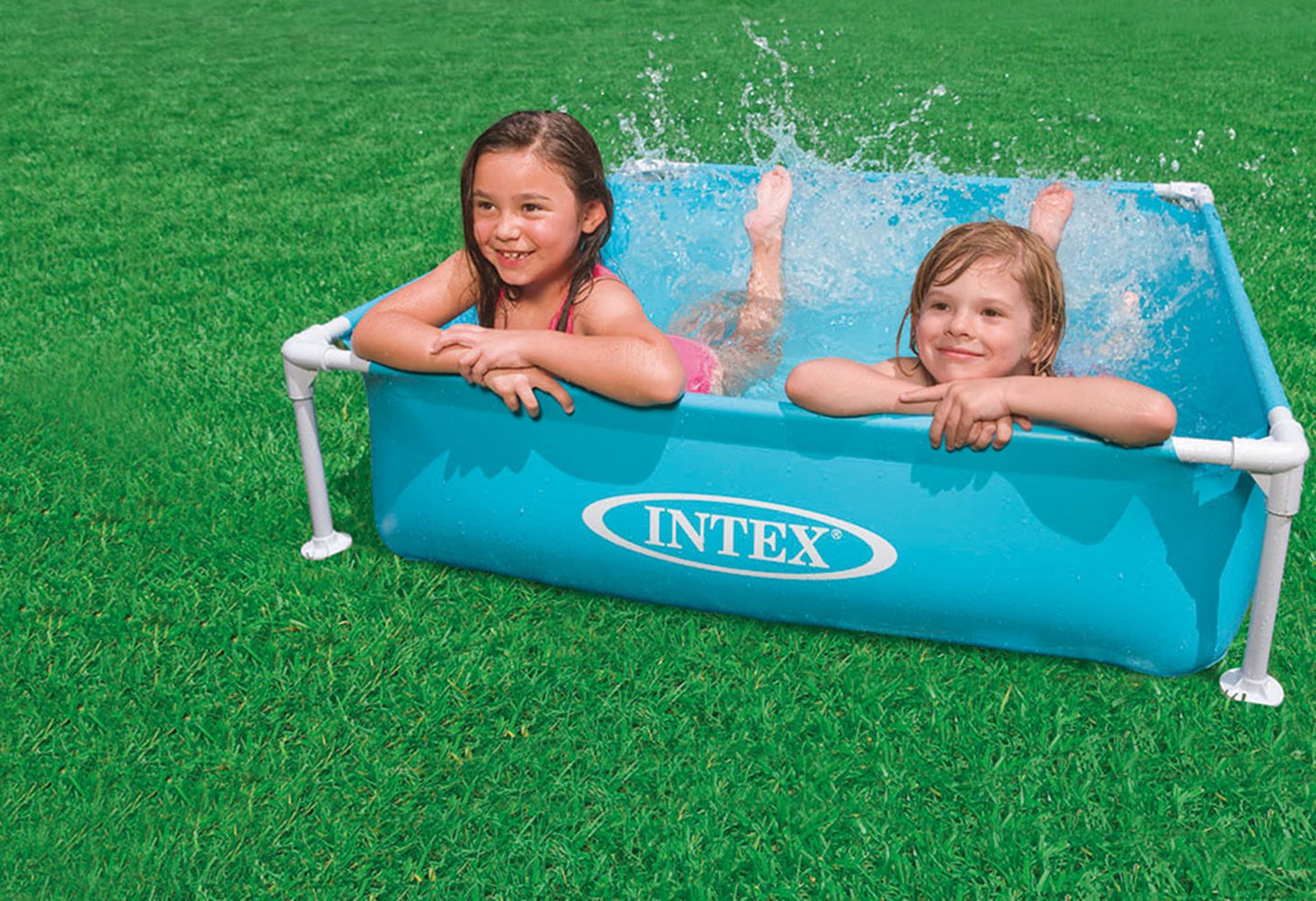 Intex mini frame kinder zwembad blauw, 122x122 cm, leeftijd 3+