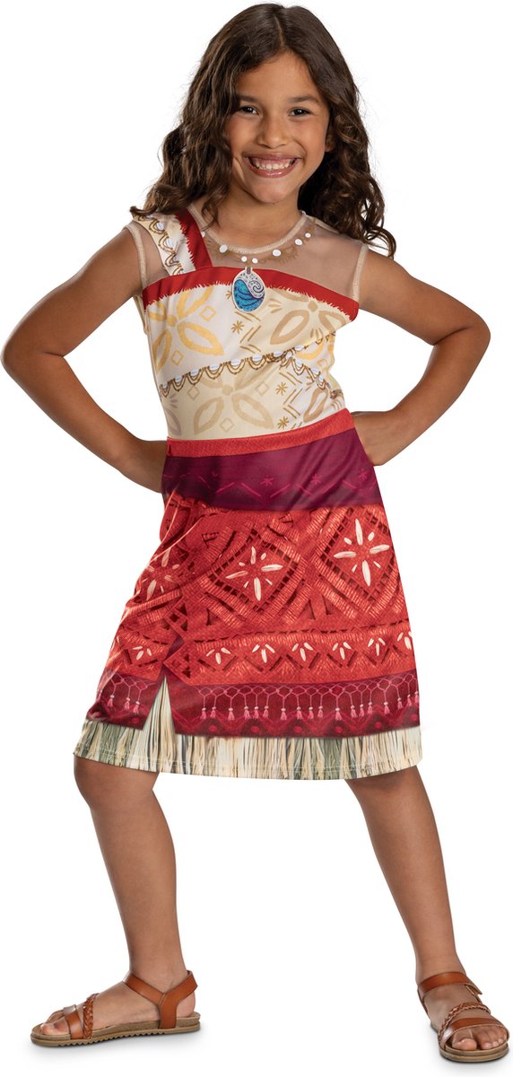 Disguise Disney - moana 2, kostuum moana vaiana basic plus jurk, maat xs (3t-4t jaar)