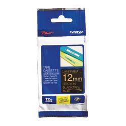 Labeltape Brother TZE334 12mmx8m goud zwart