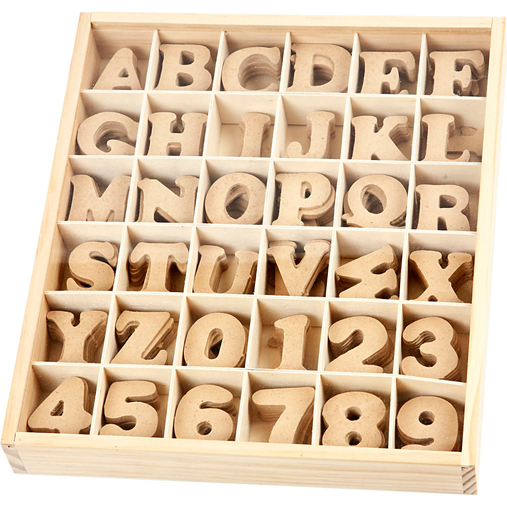 Creativ Company Https: www.cchobby.nl houten-letters-cijfers-h-4-cm-dikte-2-5-mm-288-stuk-1-doos
