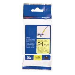 Labeltape Brother TZEFX651 Zwart, geel 24mmx8m