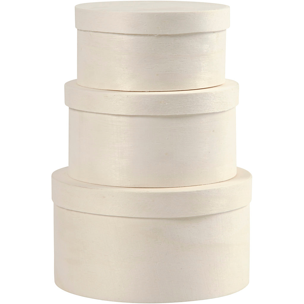 Creativ Company Https: www.cchobby.nl ronde-fineer-doos-h-5-4-6-5-7-3-cm-d-10-11-13-cm-3-stuk-1-set