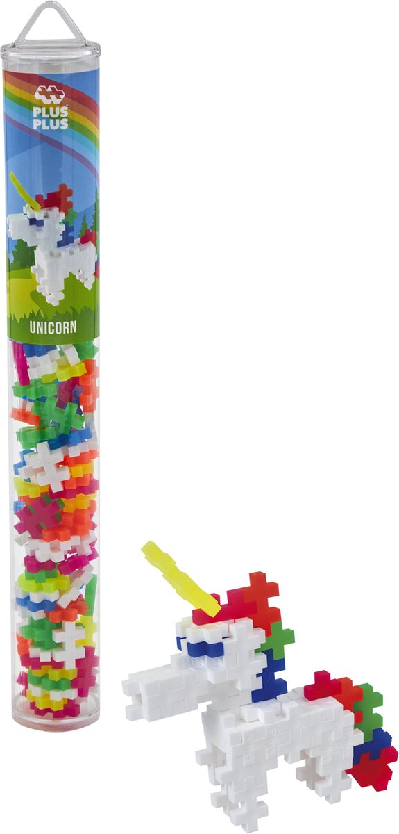 Plus-Plus tube eenhoorn 100 delige bouwset - 4109 - bouwspeelgoed - constructiespeelgoed - set met bouwstenen - vanaf 5 jaar