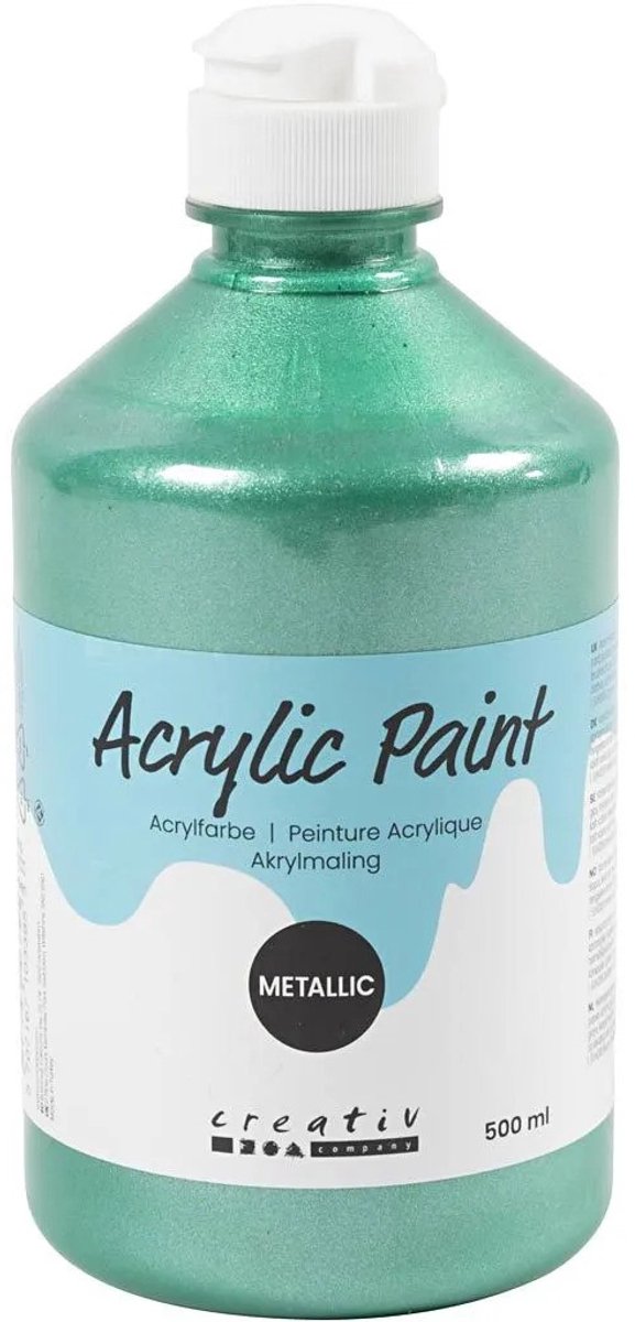 A-Color Creativ company kids acrylverf - metallic - 500 ml - groen