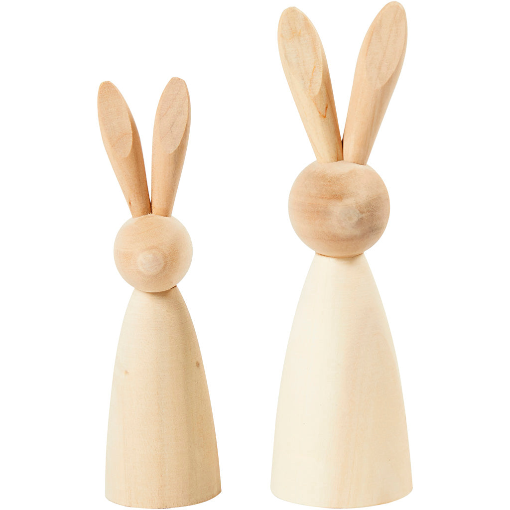Creativ Company Https: www.cchobby.nl houten-konijnen-h-12-14-cm-d-3-5-4-cm-2-stuk-1-doos