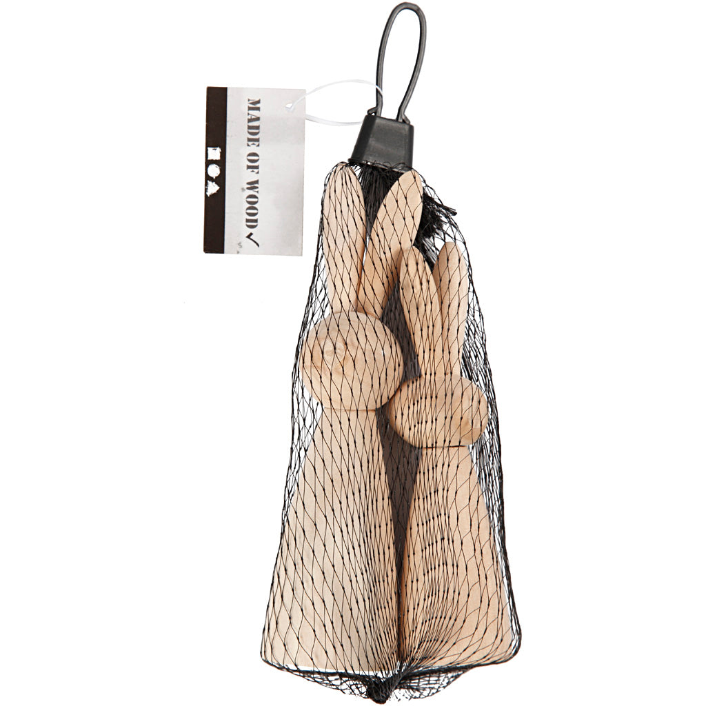 Creativ Company Https: www.cchobby.nl houten-konijnen-h-12-14-cm-d-3-5-4-cm-2-stuk-1-doos