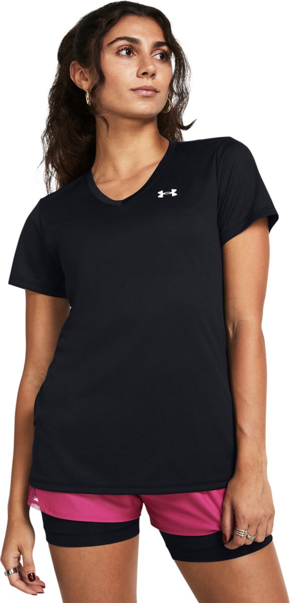 Under Armour tech ssv- solid-blk dames sportshirt - zwart - wit