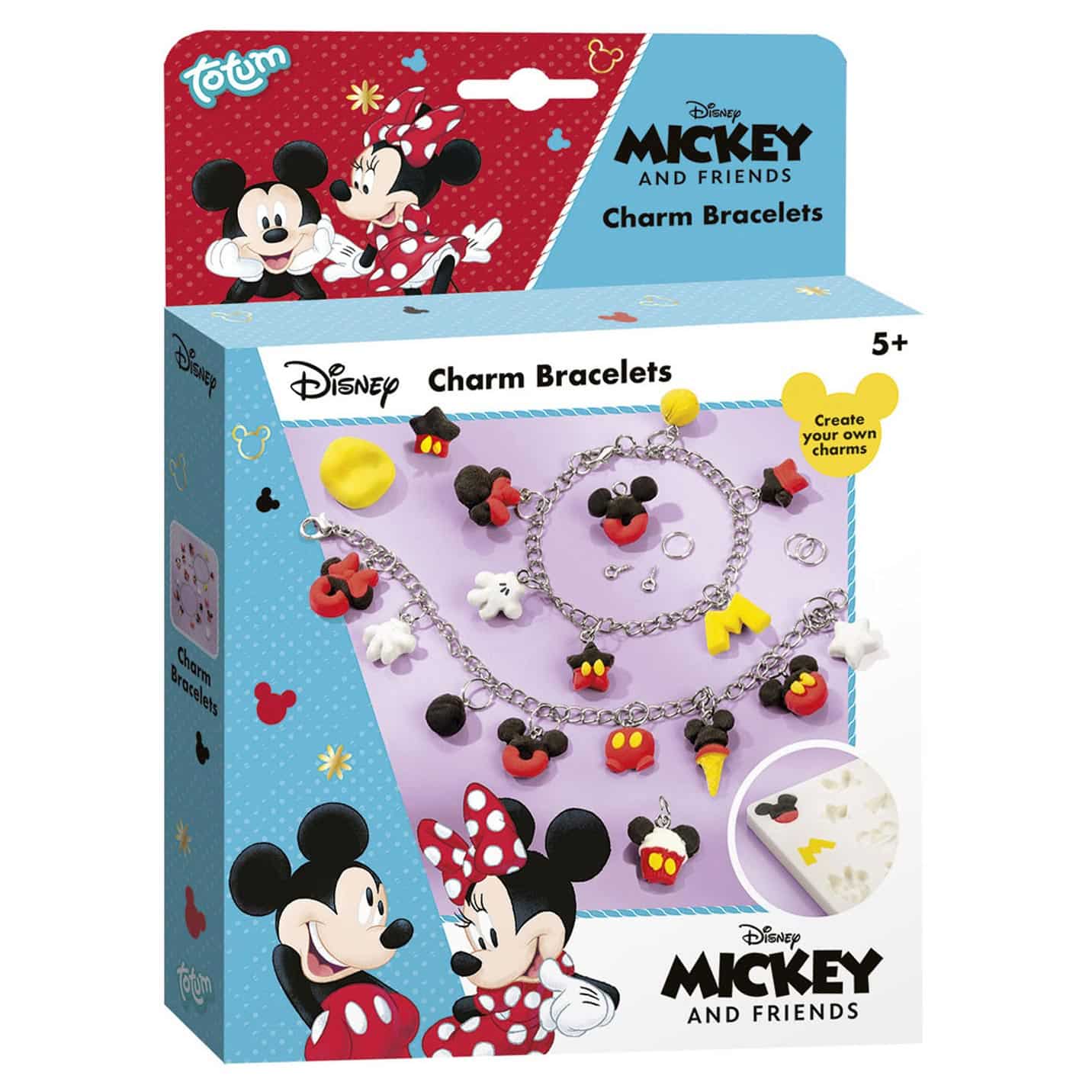 Intro Totum disney mickey en minnie mouse bedelarmbandjes maken 2 stuks