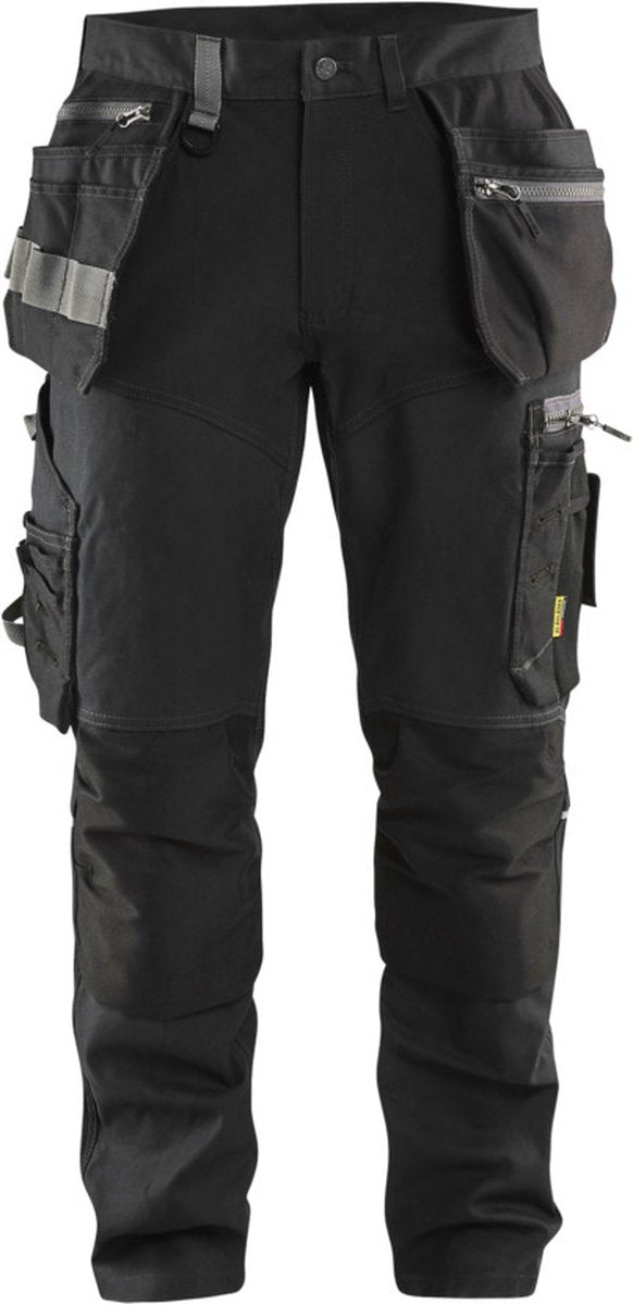 Blåkläder Blaklader 1599 werkbroek met stretchpanelen en spijkerzakken - zwart - c56