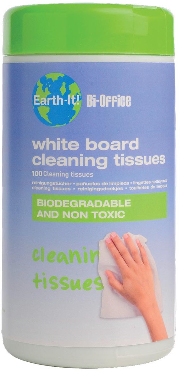 Bi-Office reinigingsdoekjes earth-it whiteboard pak van 100 stuks