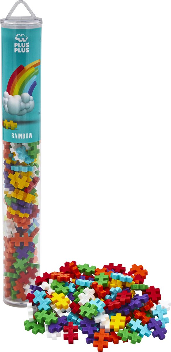 Plus-Plus tube regenboog 100 delige bouwset - 4265 - bouwspeelgoed - constructiespeelgoed - set met bouwstenen - vanaf 5 jaar