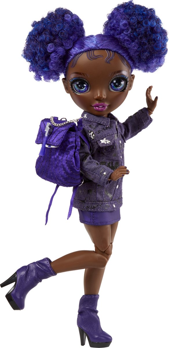 Rainbow High junior high special edition doll - 23 cm - krystal bailey - paars - modepop