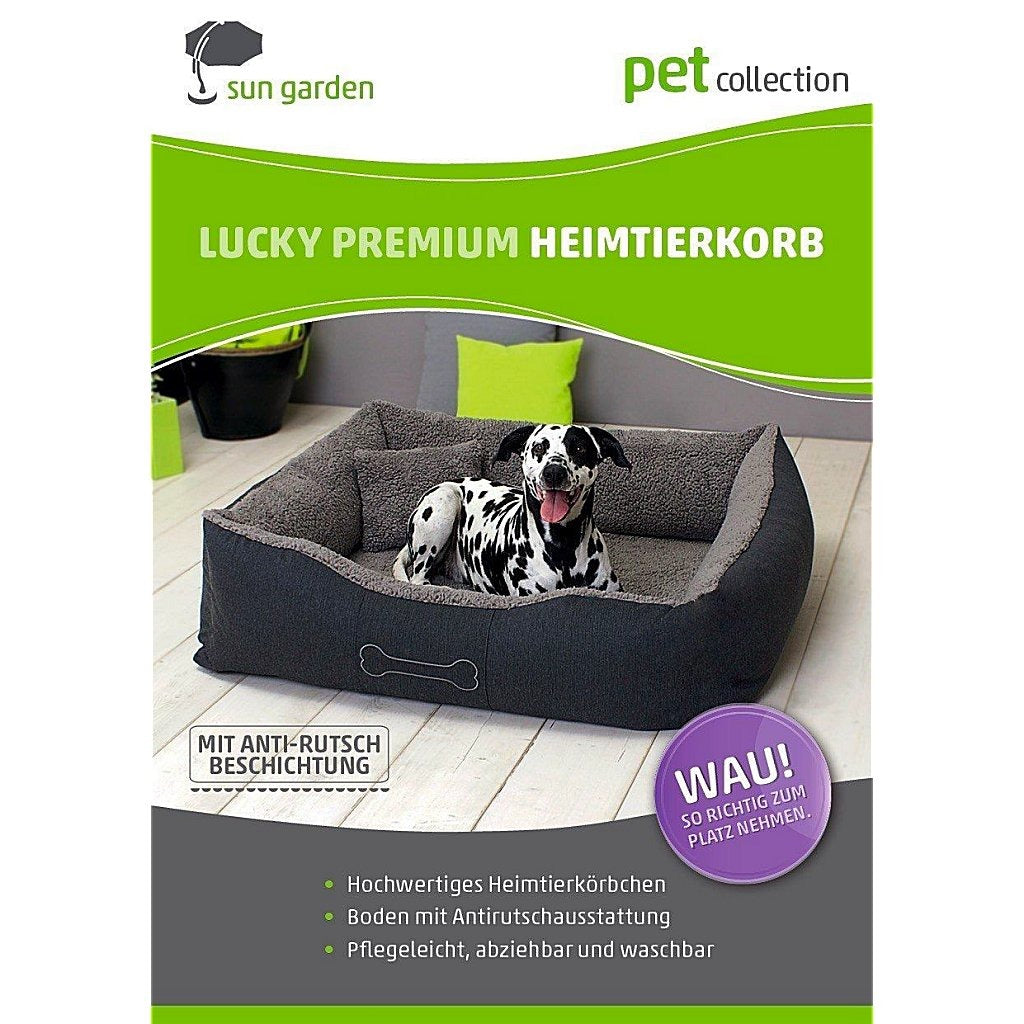 Sun Garden luxe hondenmand lucky + kussen 80x70x20cm grijs