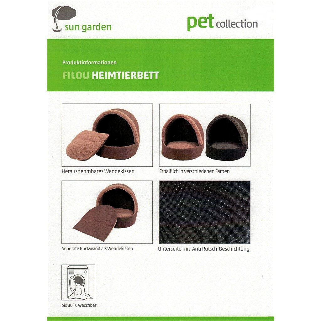 Sun Garden filou luxe honden- en kattenbed 42x45x41cm grijs
