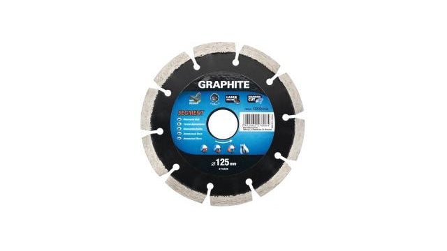 Graphite diamantschijf 125x22x8,0x2,2mm segment gelaserd mpa en13236