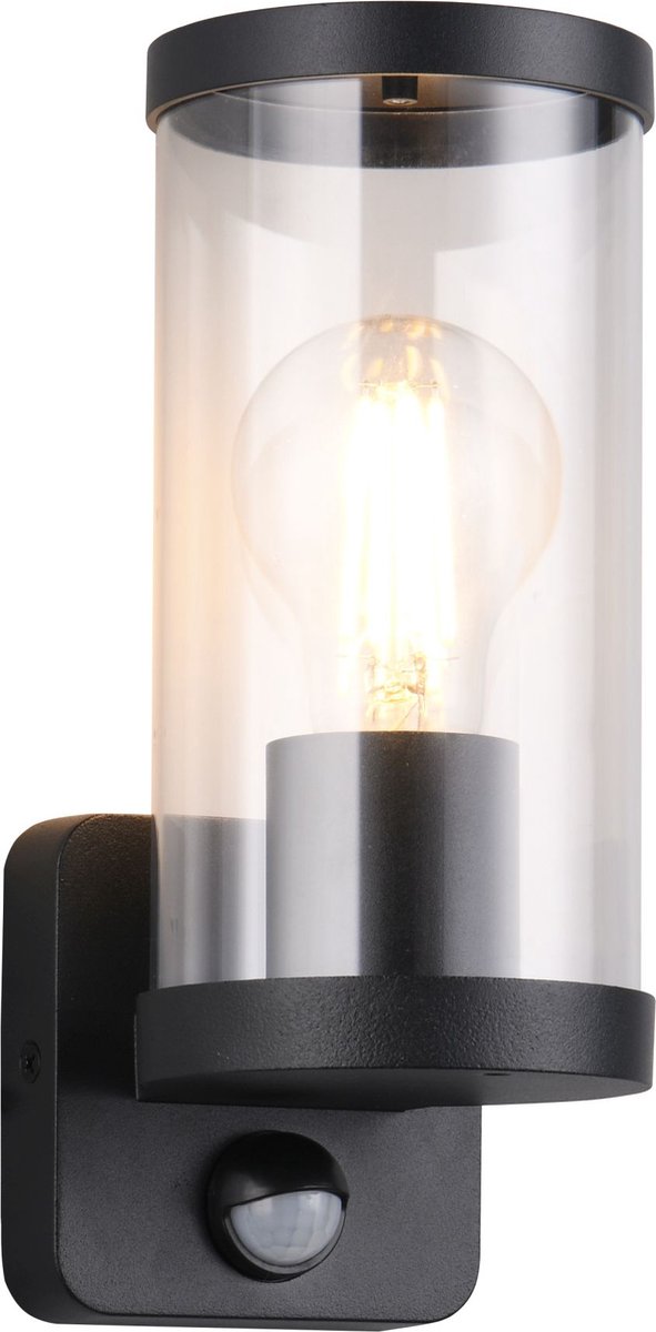 RL LIVE YOUR LIGHT Reality bonito - wandlamp - zwart mat - excl. 1x e27 4w - bewegingsensor - buitenverlichting - ip44