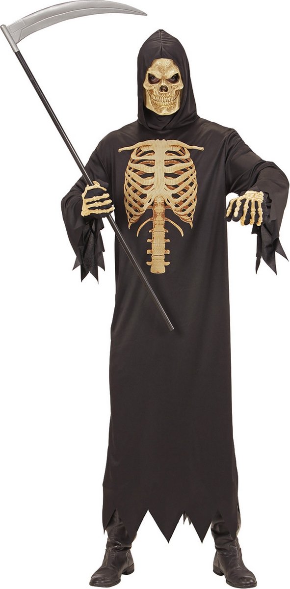 Finidi Beul magere hein kostuum | realistische borstkas reaper | man | xl | carnaval kostuum | verkleedkleding
