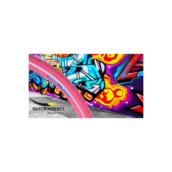 Dutchperfect Buitenband dutch perfect 28 x 2.00 50-622 anti-lek - roze met reflectie