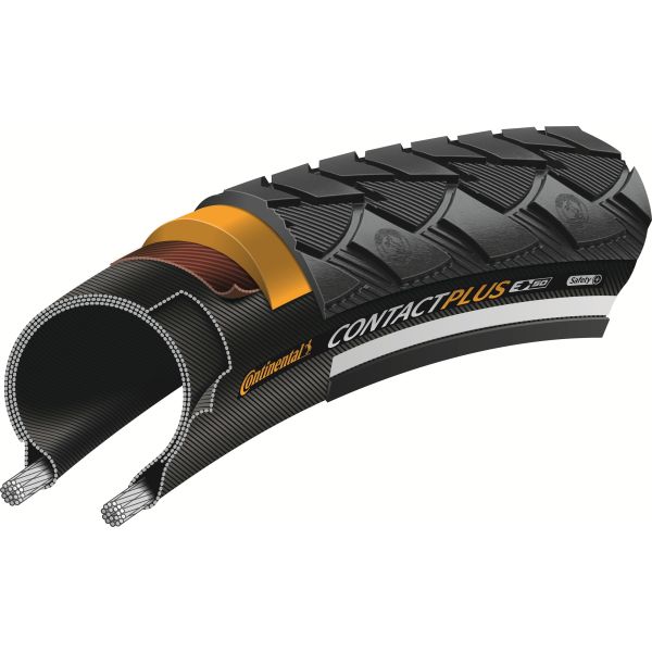 Continental Contact Plus - Stadsfietsband 28x1.60 - Draadband - Zwart