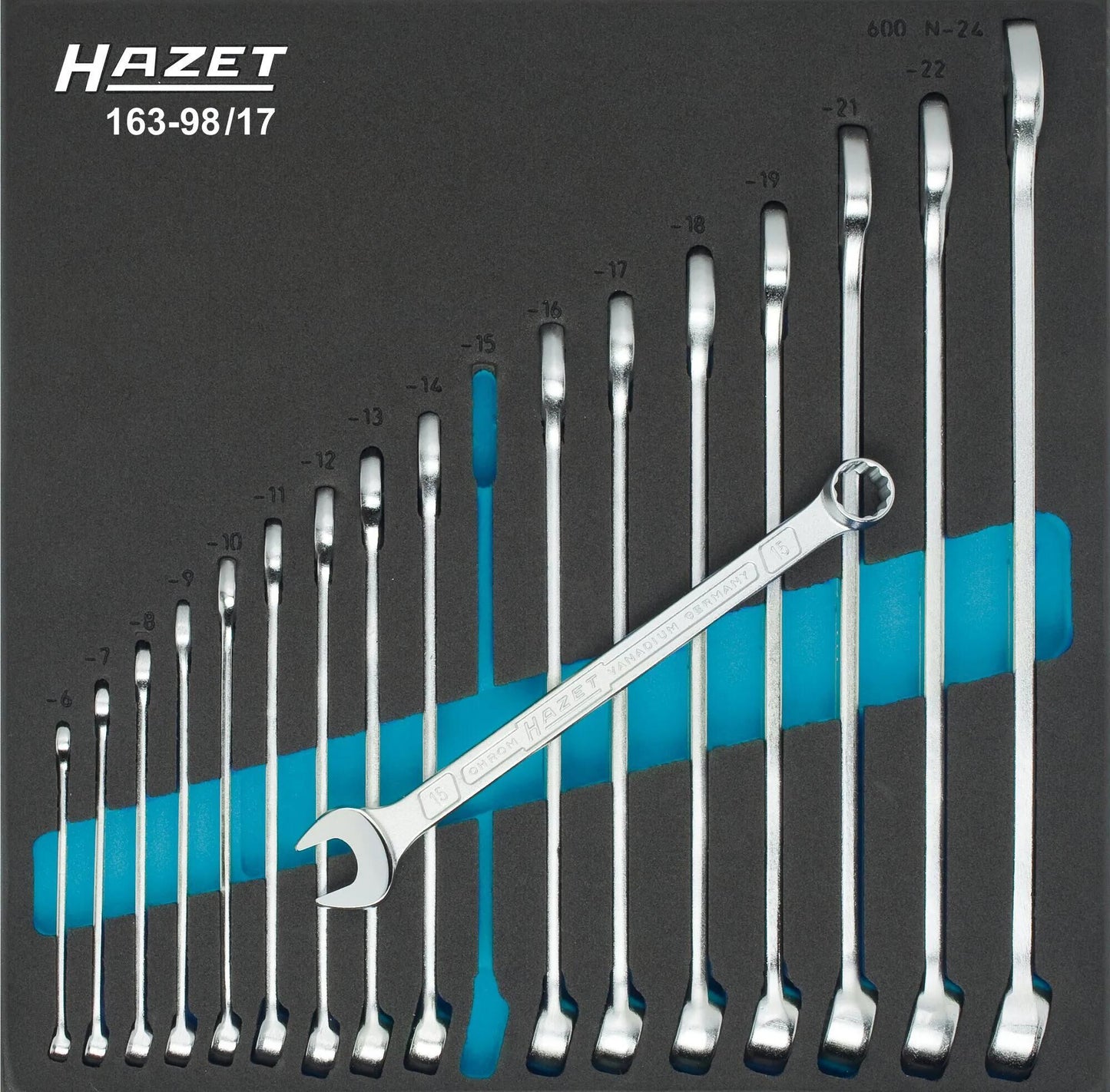 Hazet moduleinlage 163 ring jaw set 17 pcs safety-insert-syst.