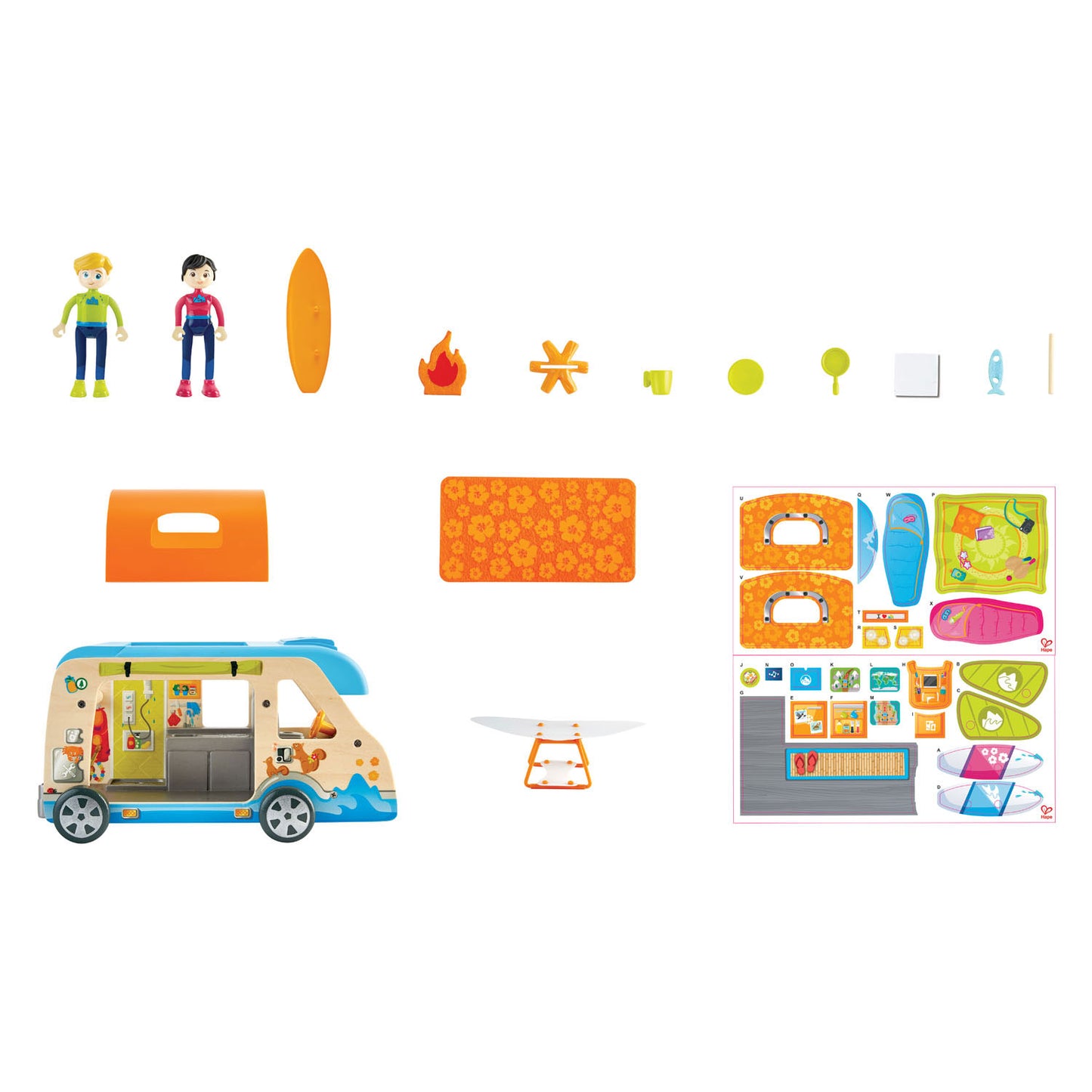 Hape houten avonturenbus poppenhuis