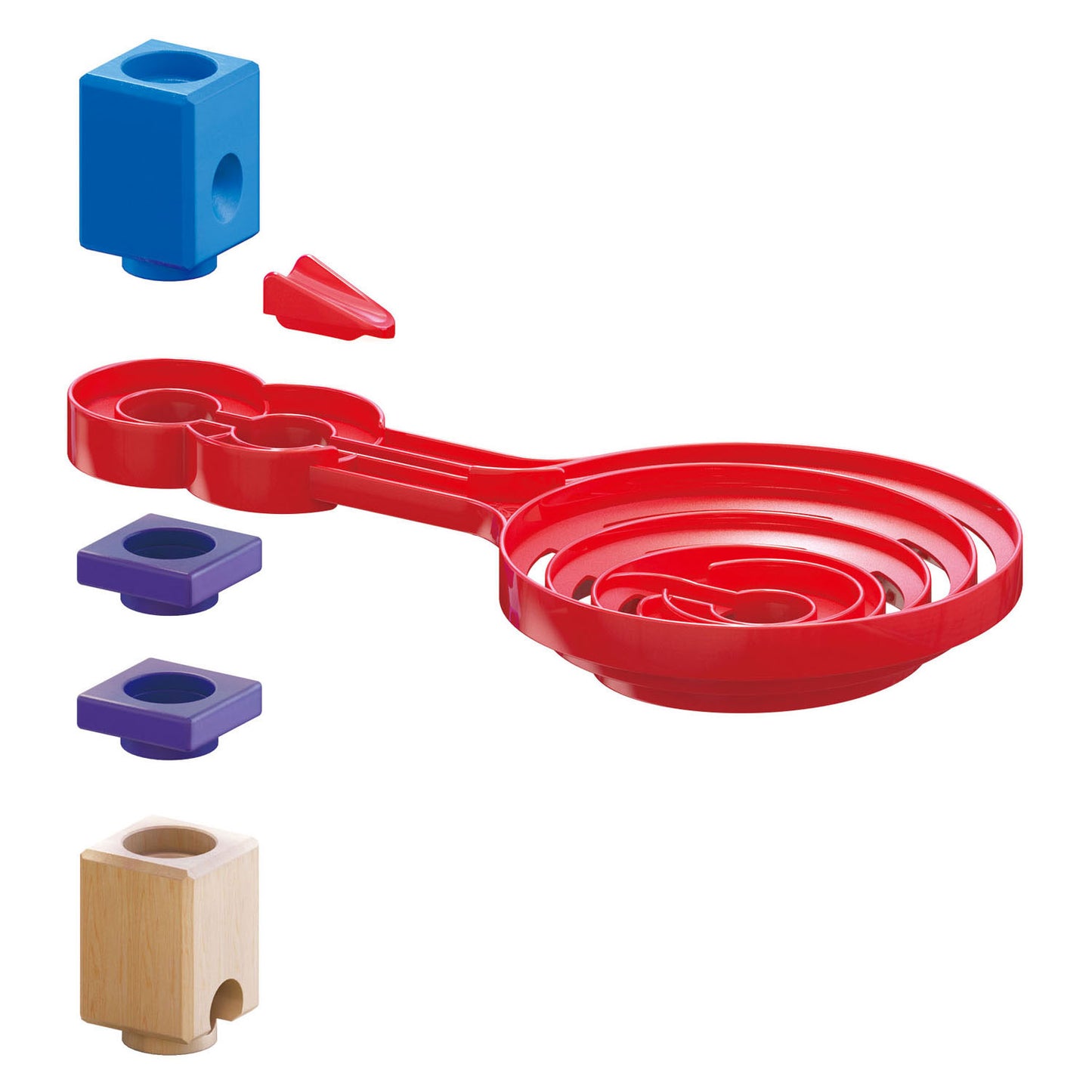 Hape Quadrilla double-sided spiral twist knikkerbaan. 9dlg.