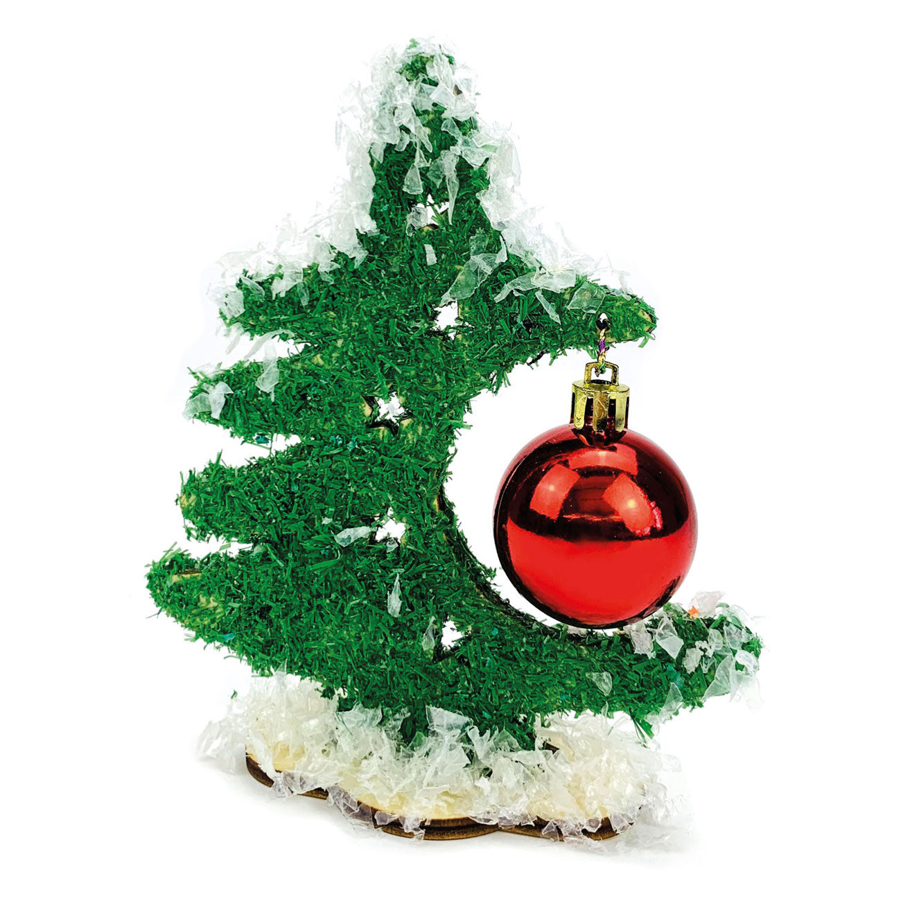 Beleduc Houten knutsel kerstboom met kerstbal