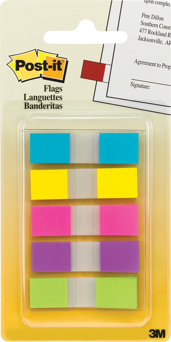 Post-it Indextabs 6835 11.9x43.1mm 3+2 assorti