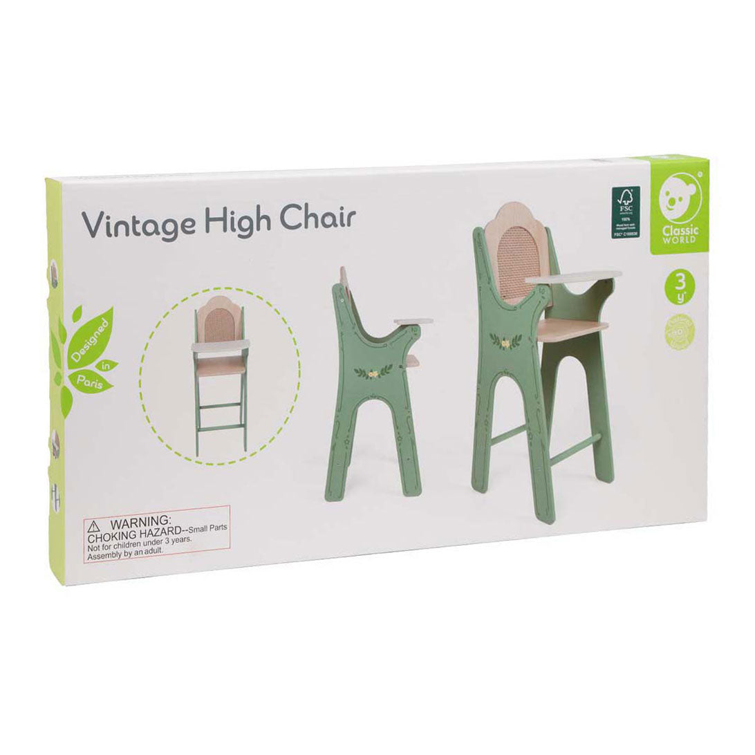 Classic World vintage houten babystoel