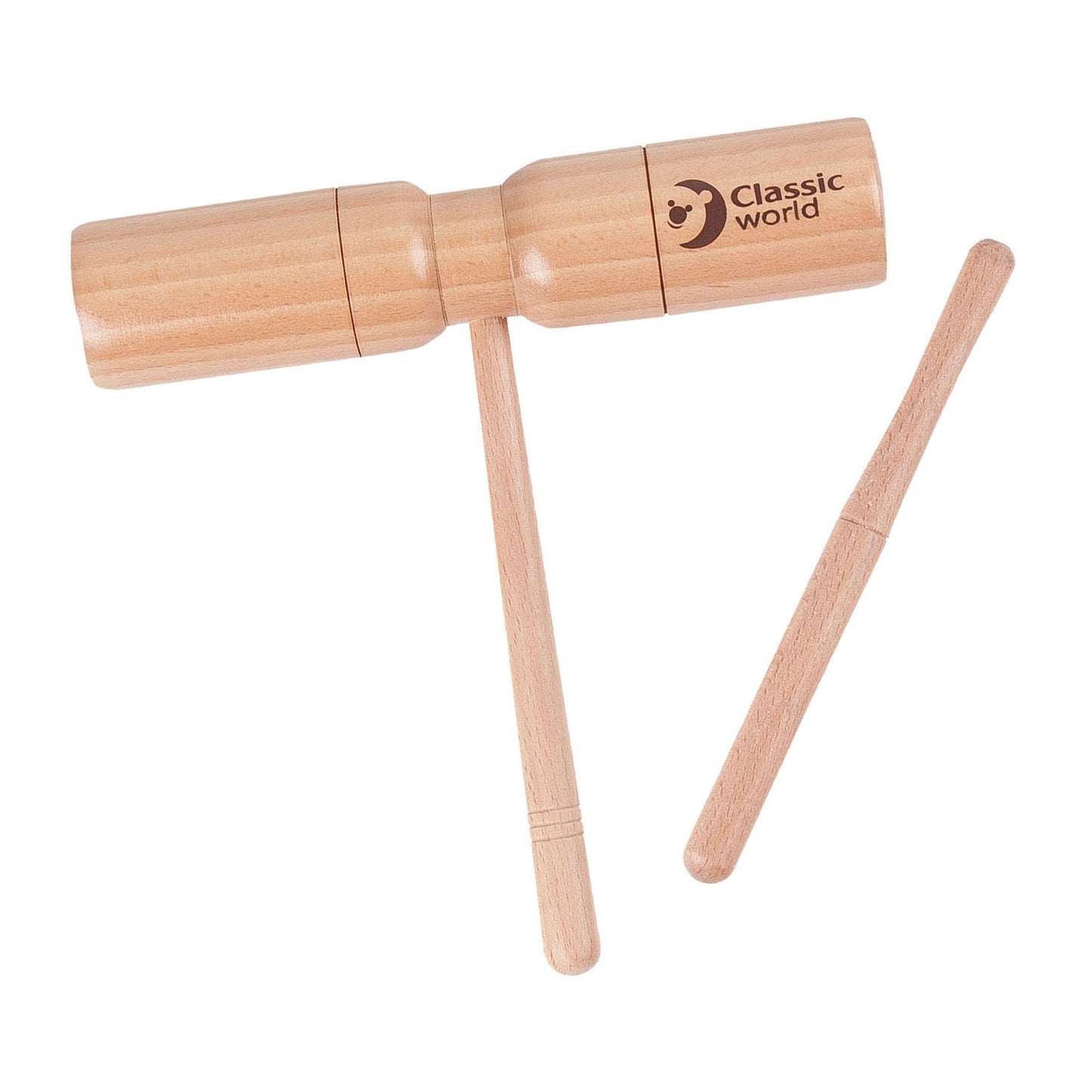 Classic World houten toonblok met handvat en stok